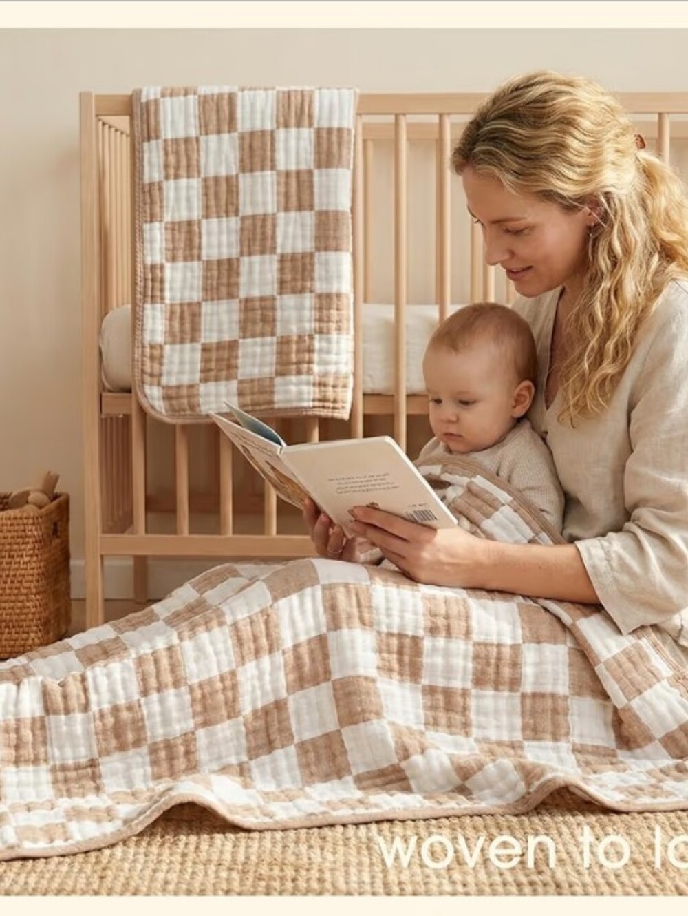HARDNOK Soft Muslim Blanket Versatile Swaddle & Bed Blanket for Babies & Toddler
